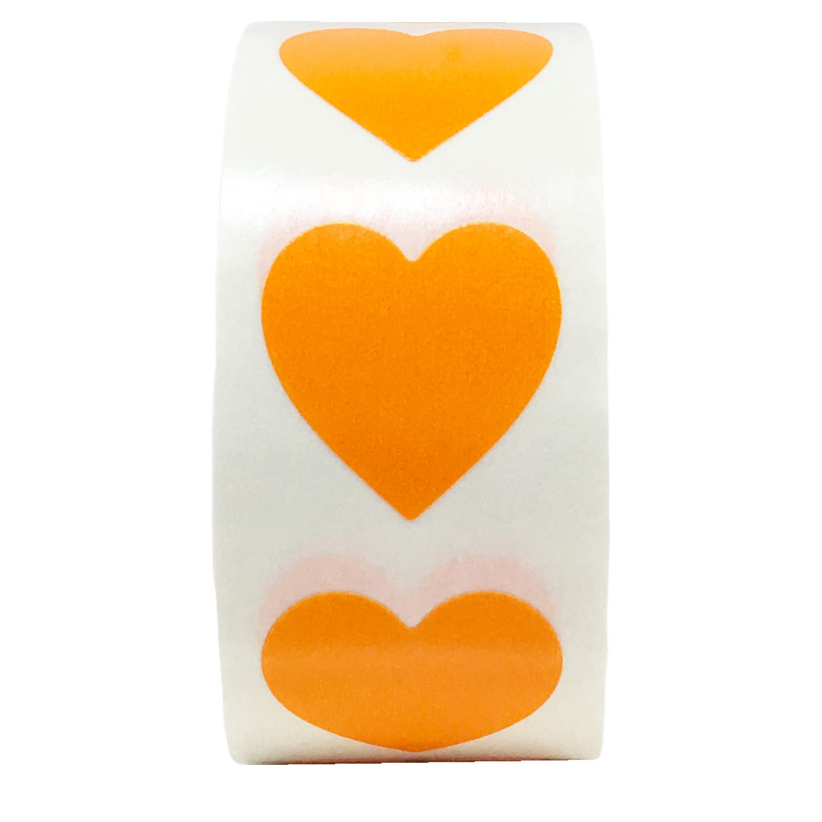 Orange Heart Stickers 3/4 Inch | InstockLabels.com