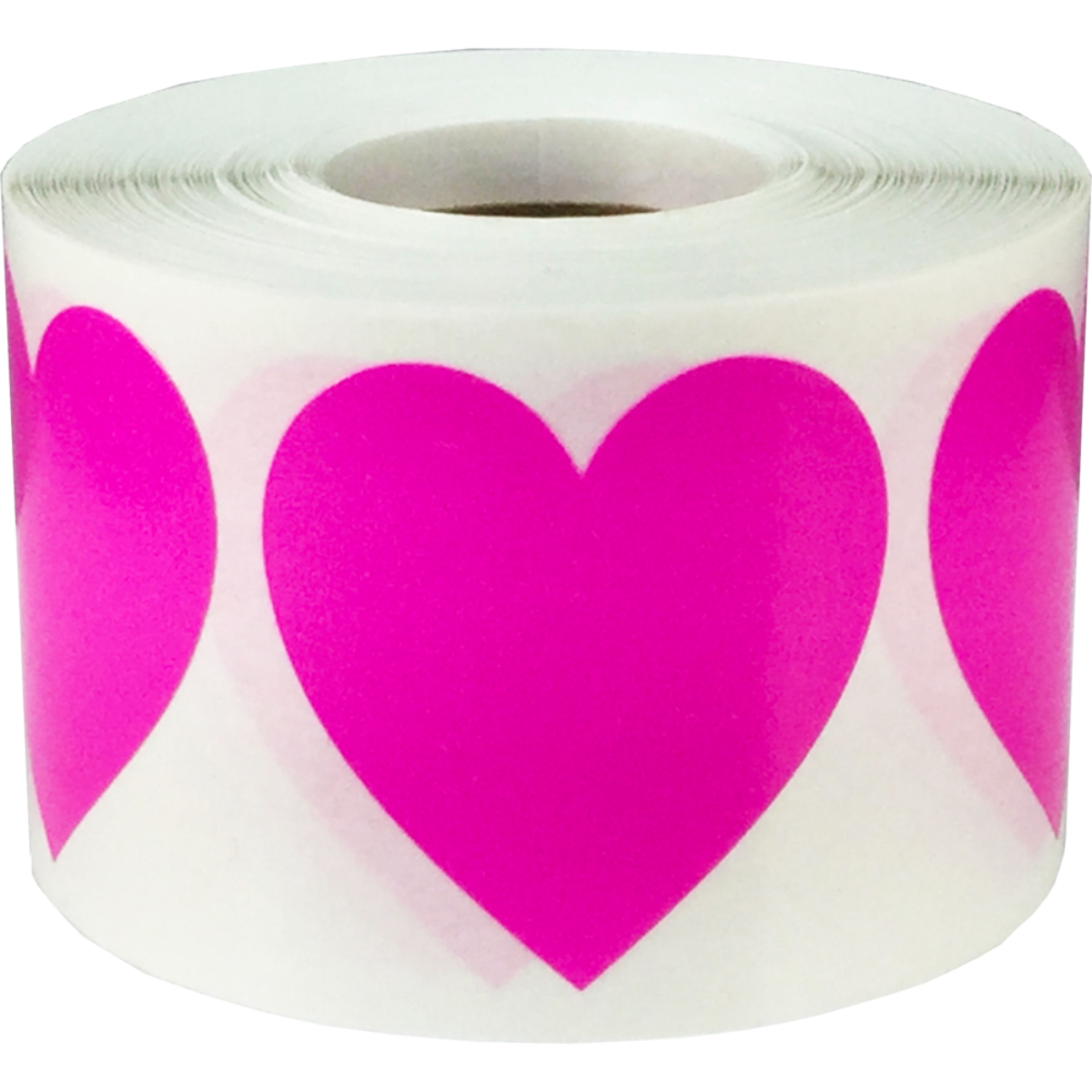 Hot Pink Heart Stickers 1.5 Inch