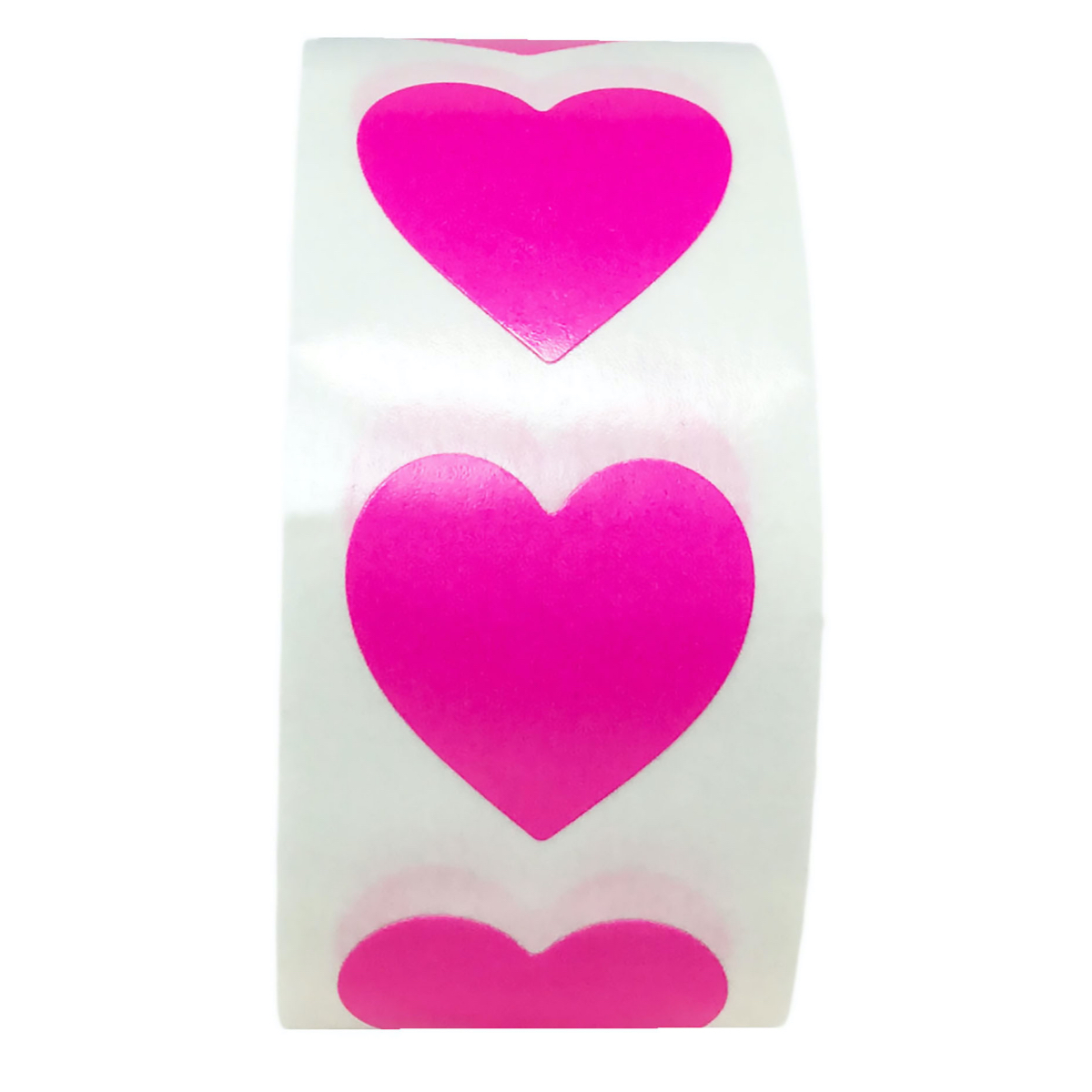 Hot Pink Heart Stickers 3/4 Inch