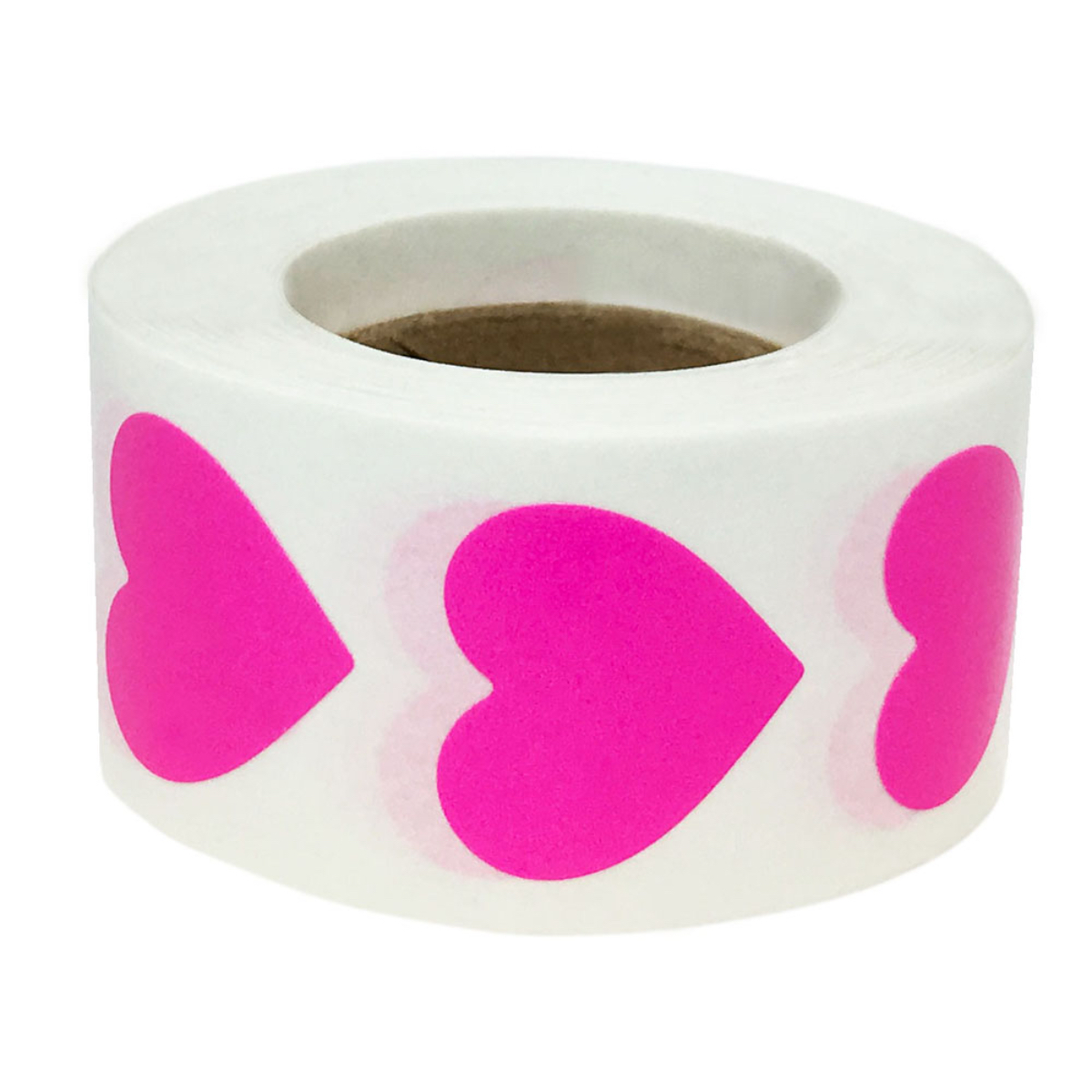 Hot Pink Heart Stickers 3/4 Inch