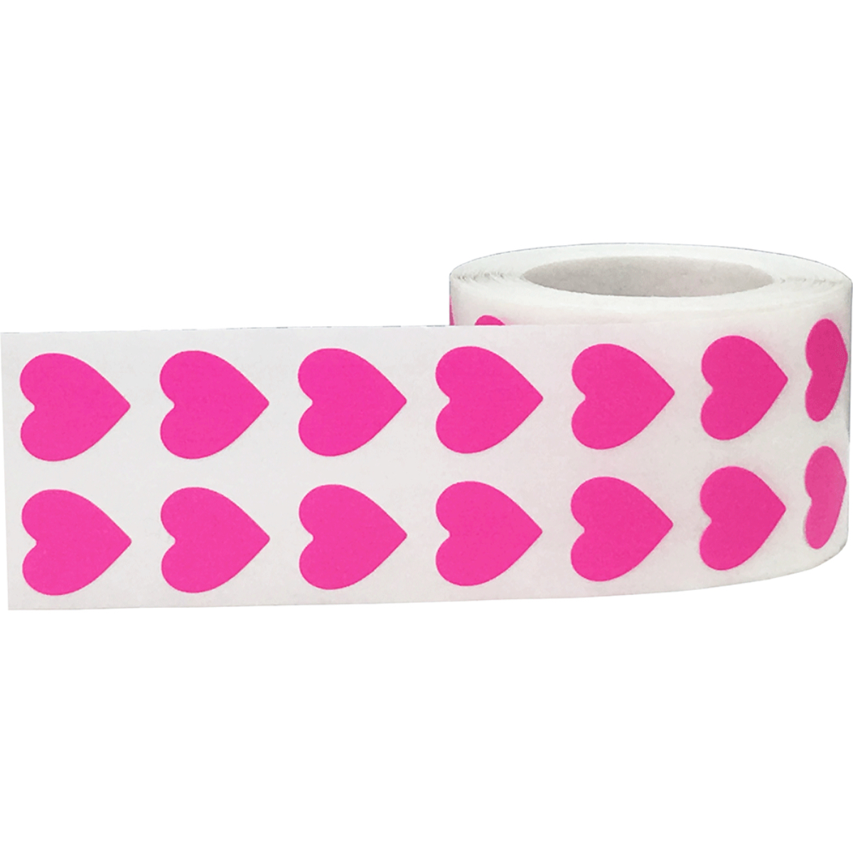 Small Hot Pink Heart Stickers 1/2 Wide