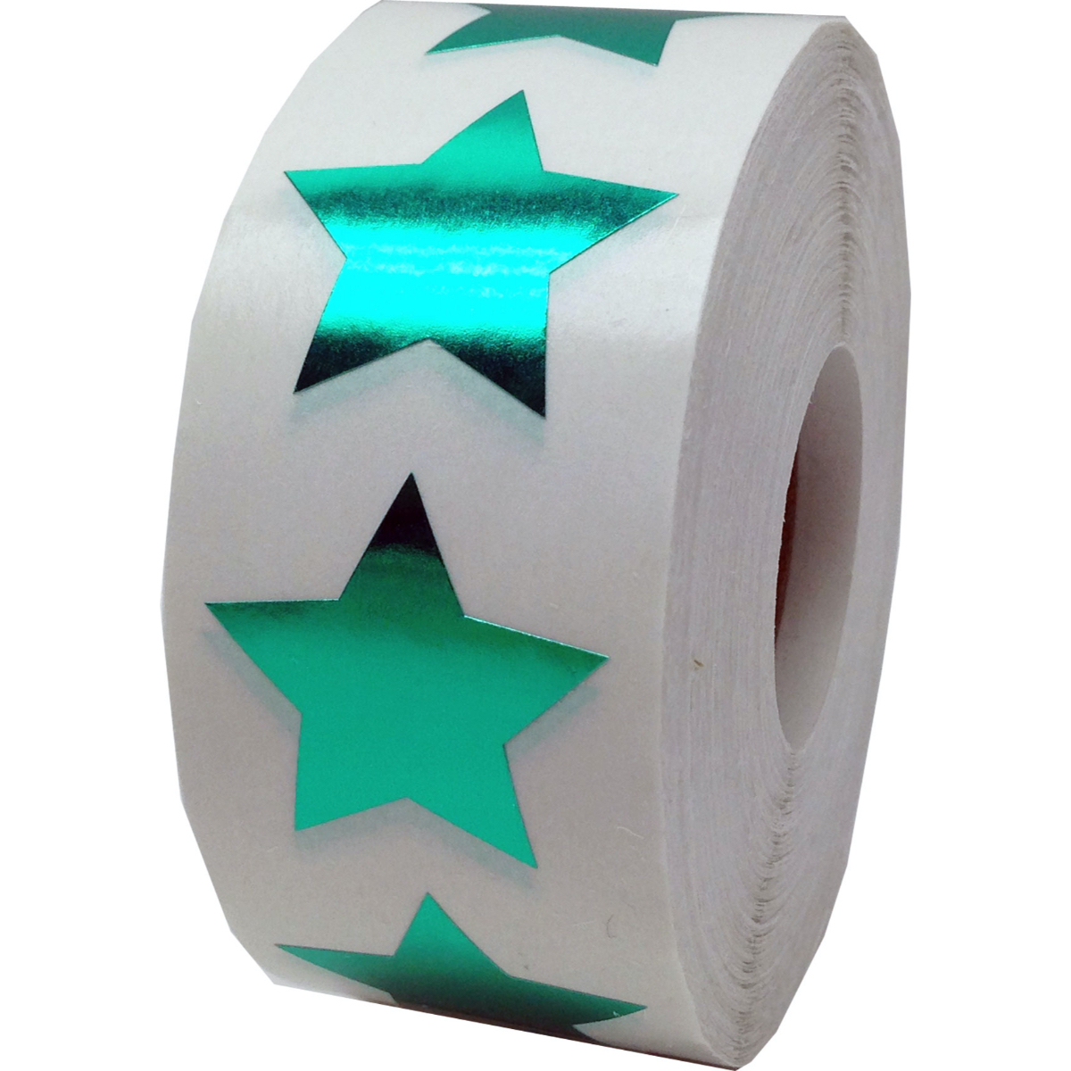 Metallic Green Star Stickers 1" Inch