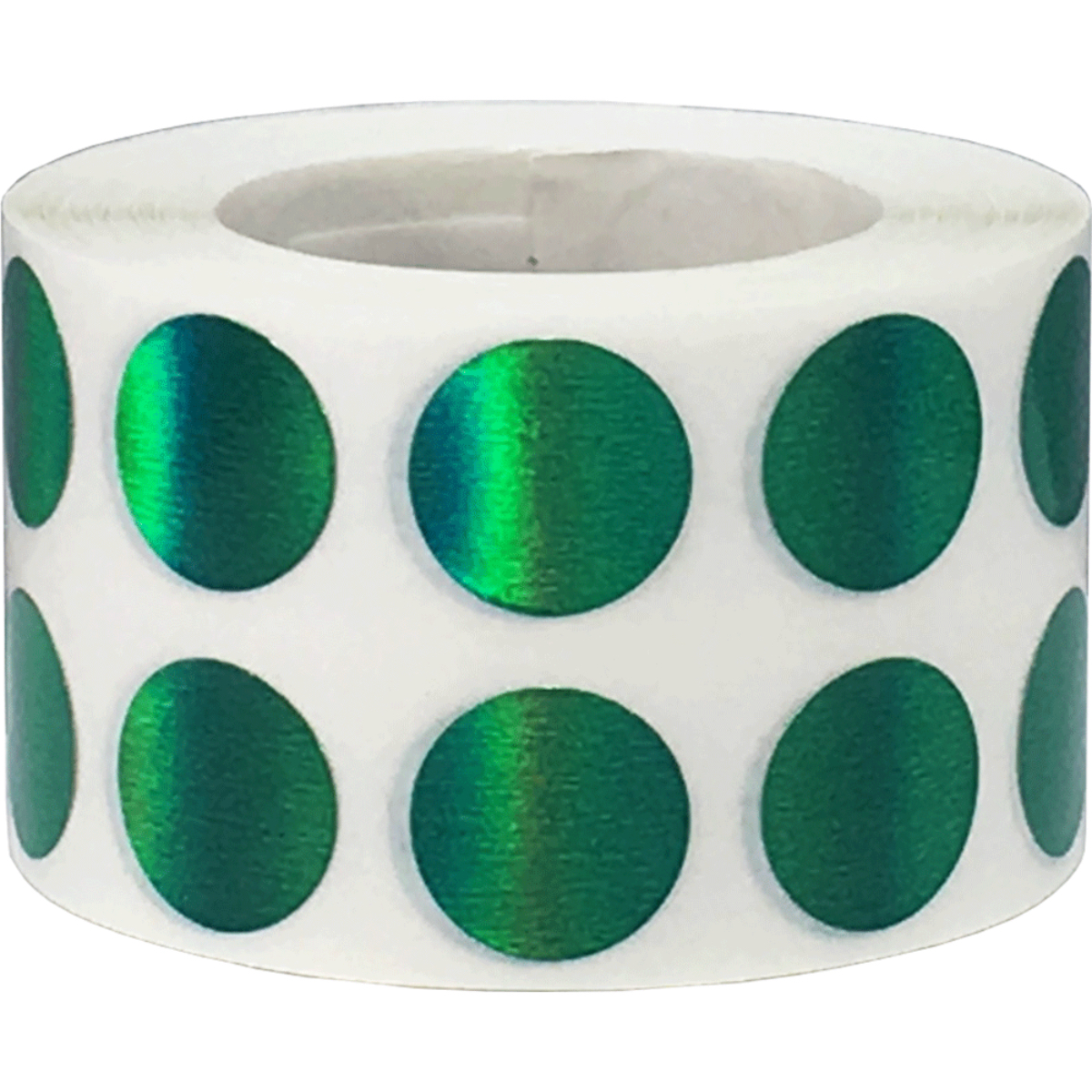 Small Metalized Green Dot Stickers 1/2 Round