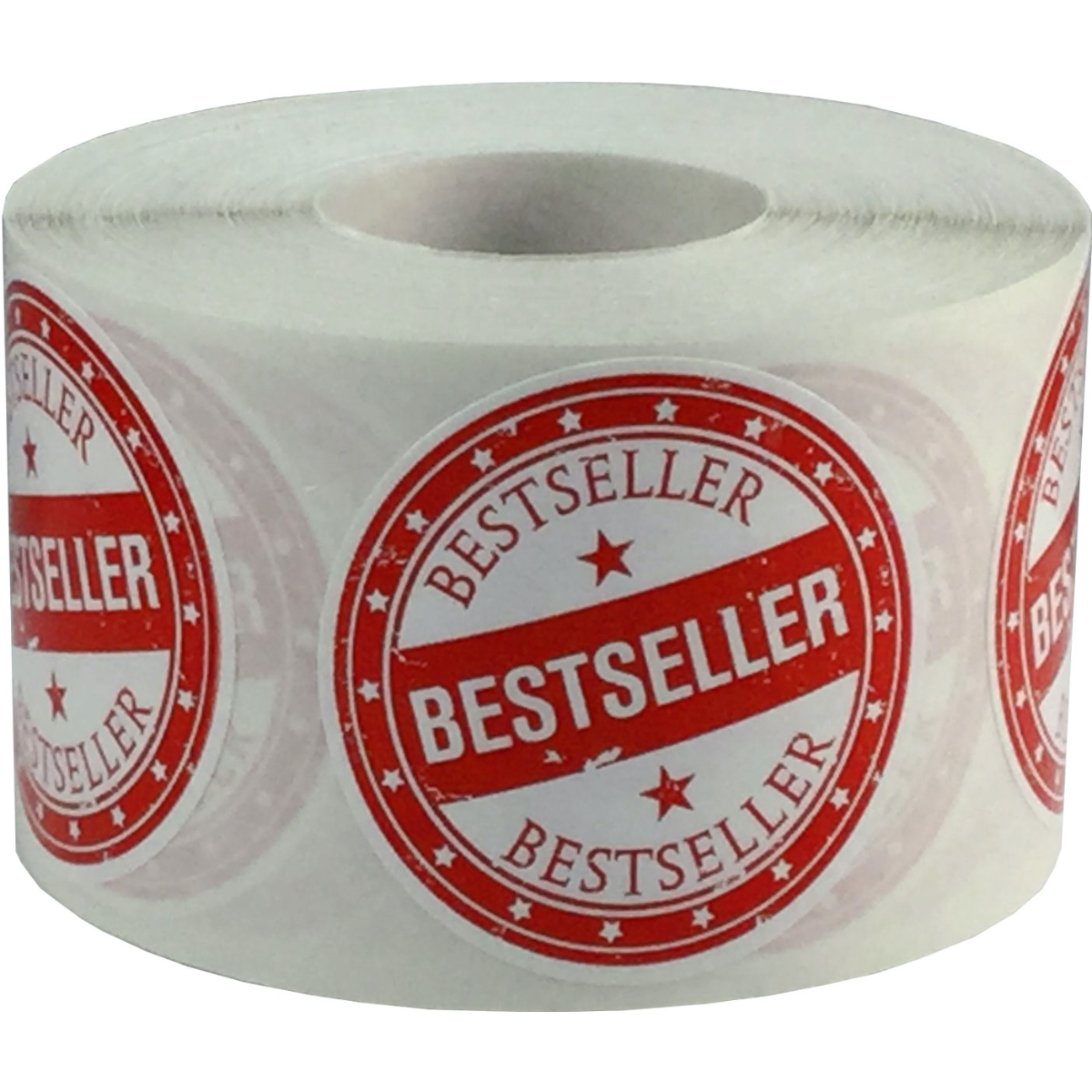 Red Fancy Best Seller Stickers 500 Labels on a Roll 1.5 Inches Round