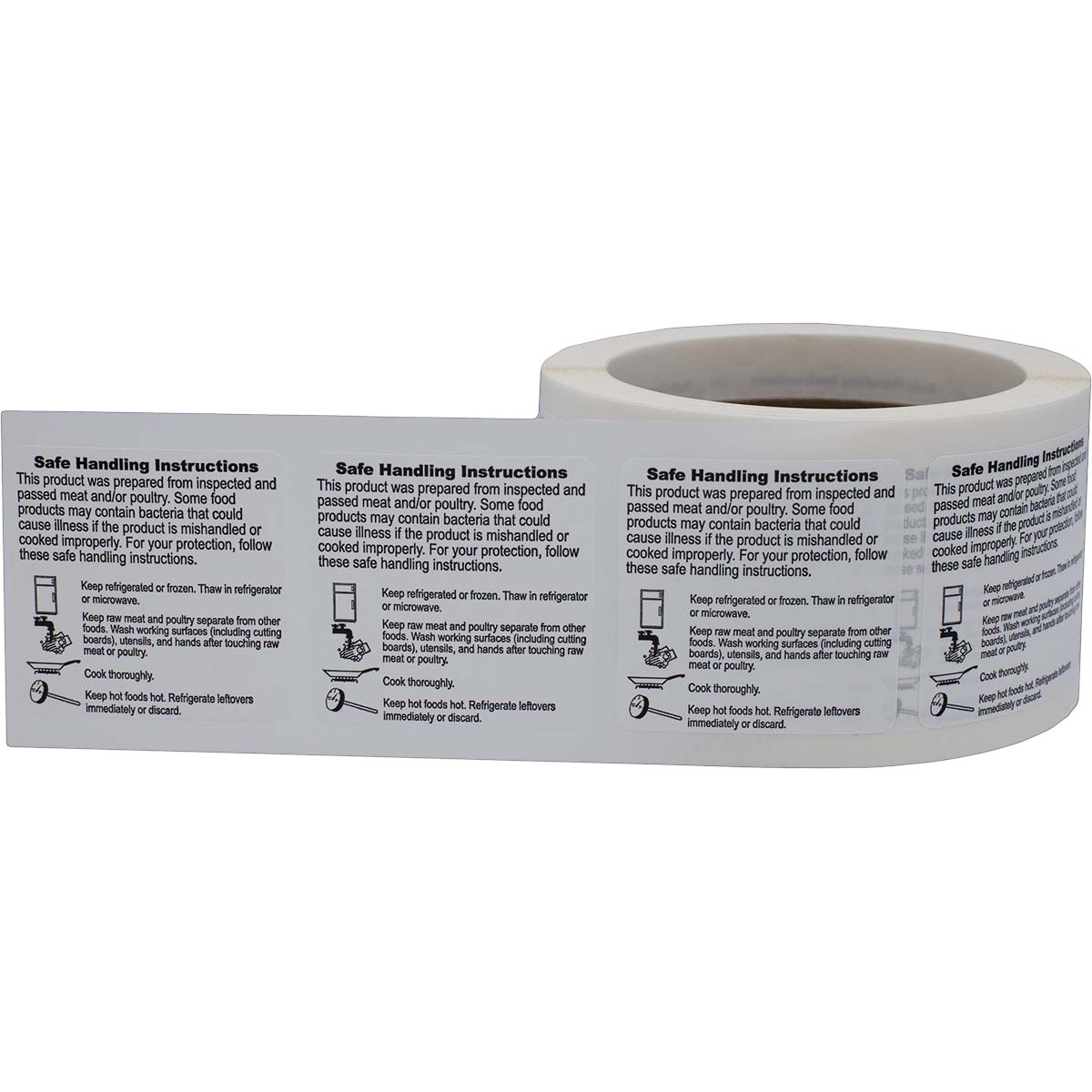 500 Labels 2" x 2-3/4" SAFE HANDLING INSTRUCTIONS Food Packaging Stickers 