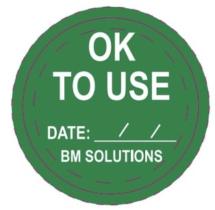 DL Custom | BM Solutions | OK to USE Date | 1.5" Circle | 10,000 | REORDER