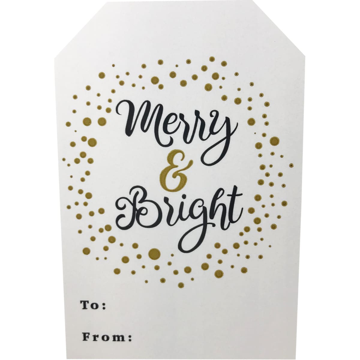 Classy Gold/White Holiday Gift Tags, 100 Qty