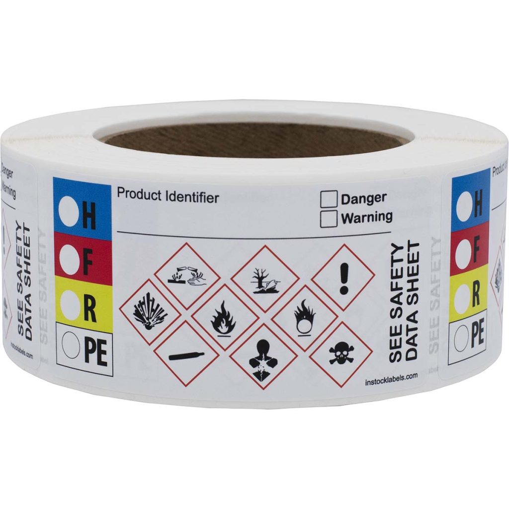 Large HMIG Combo Label with GHS Hazard Symbols - InStockLabels.com