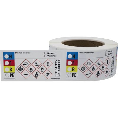 Large HMIG Combo Label with GHS Hazard Symbols - InStockLabels.com