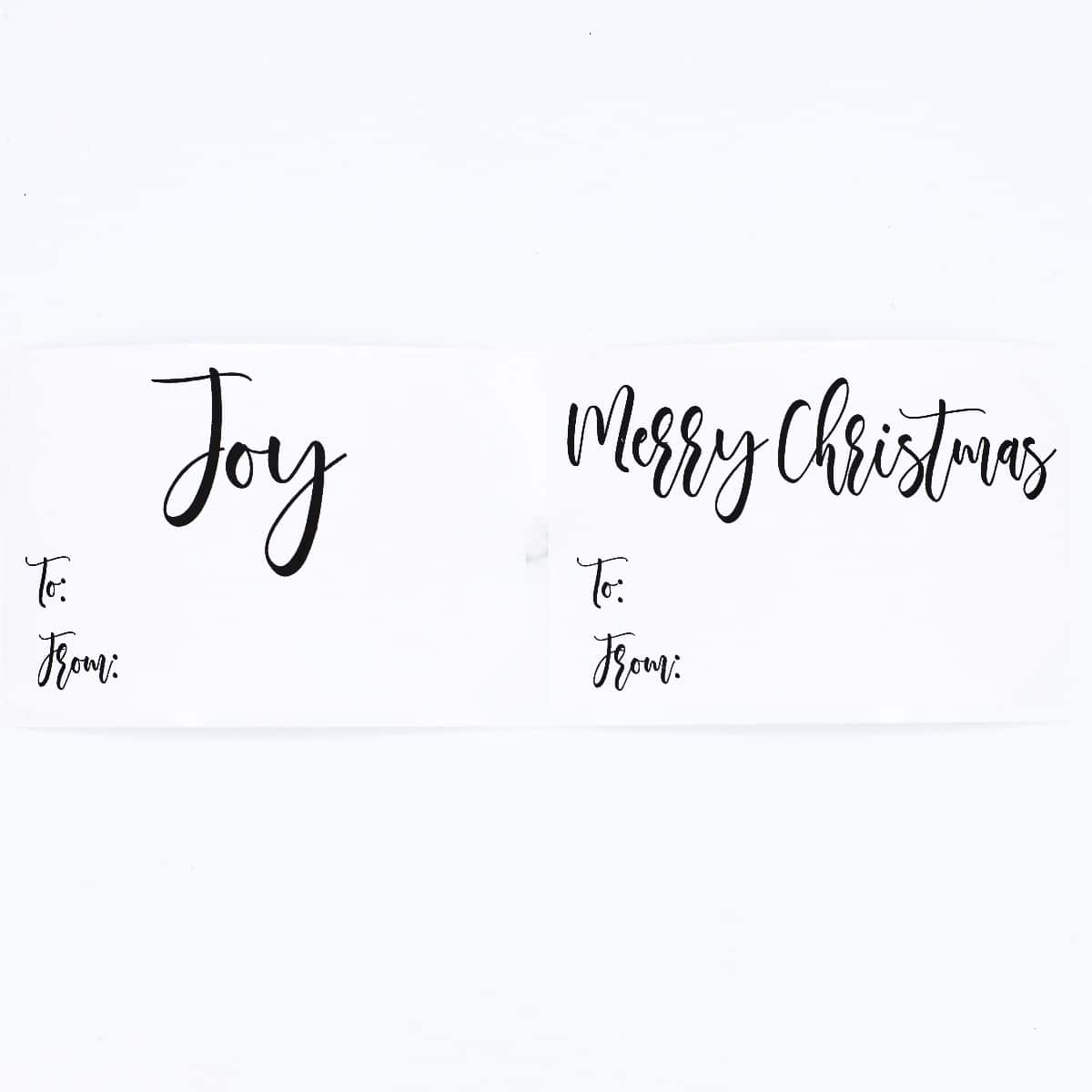 White Farmhouse Style Holiday Gift Tag Stickers 100 Qty