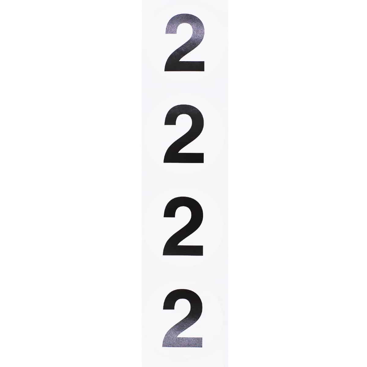 Number 2 Stickers Black/White 1.5" Round