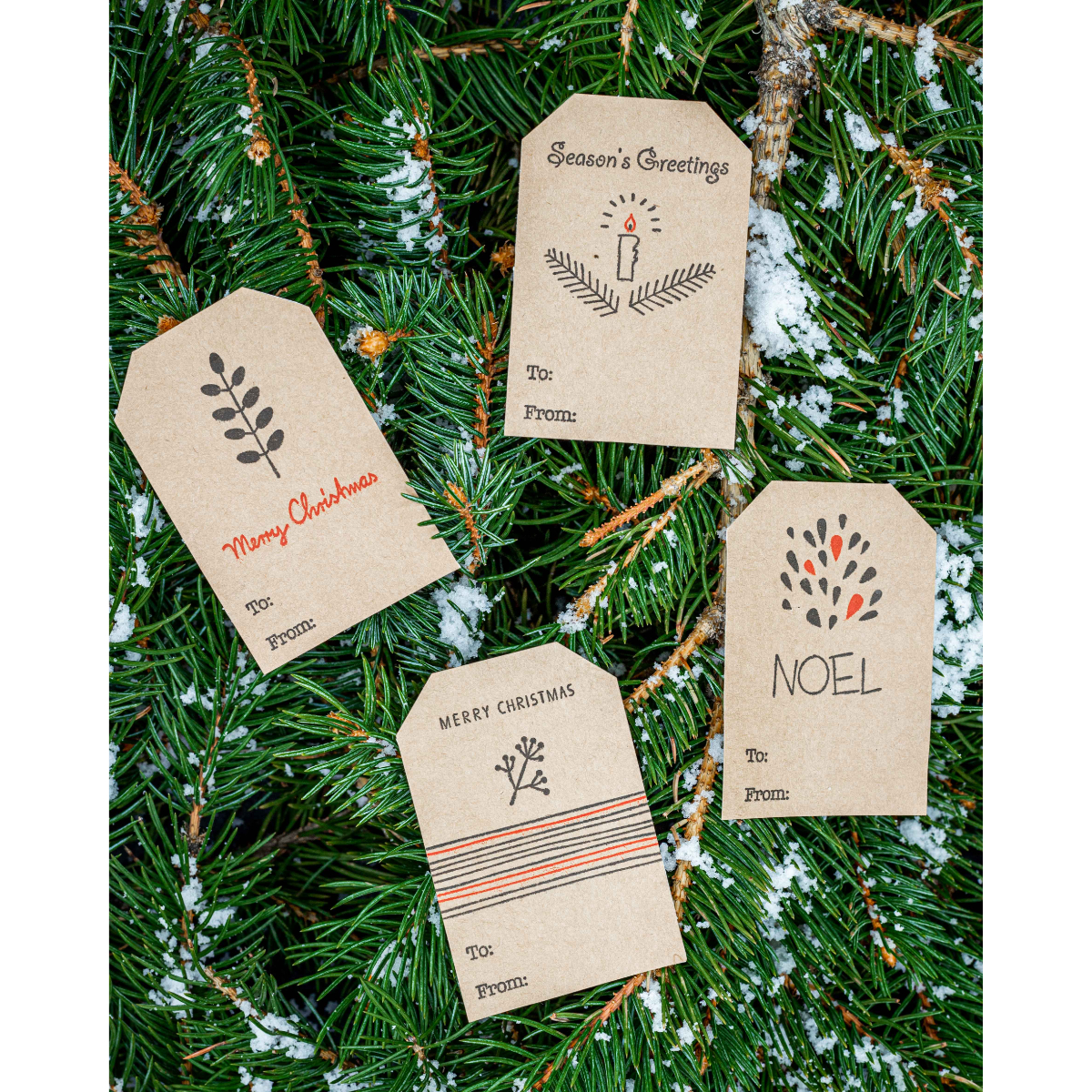 Minimalistic Kraft Christmas Gift Tags Tags