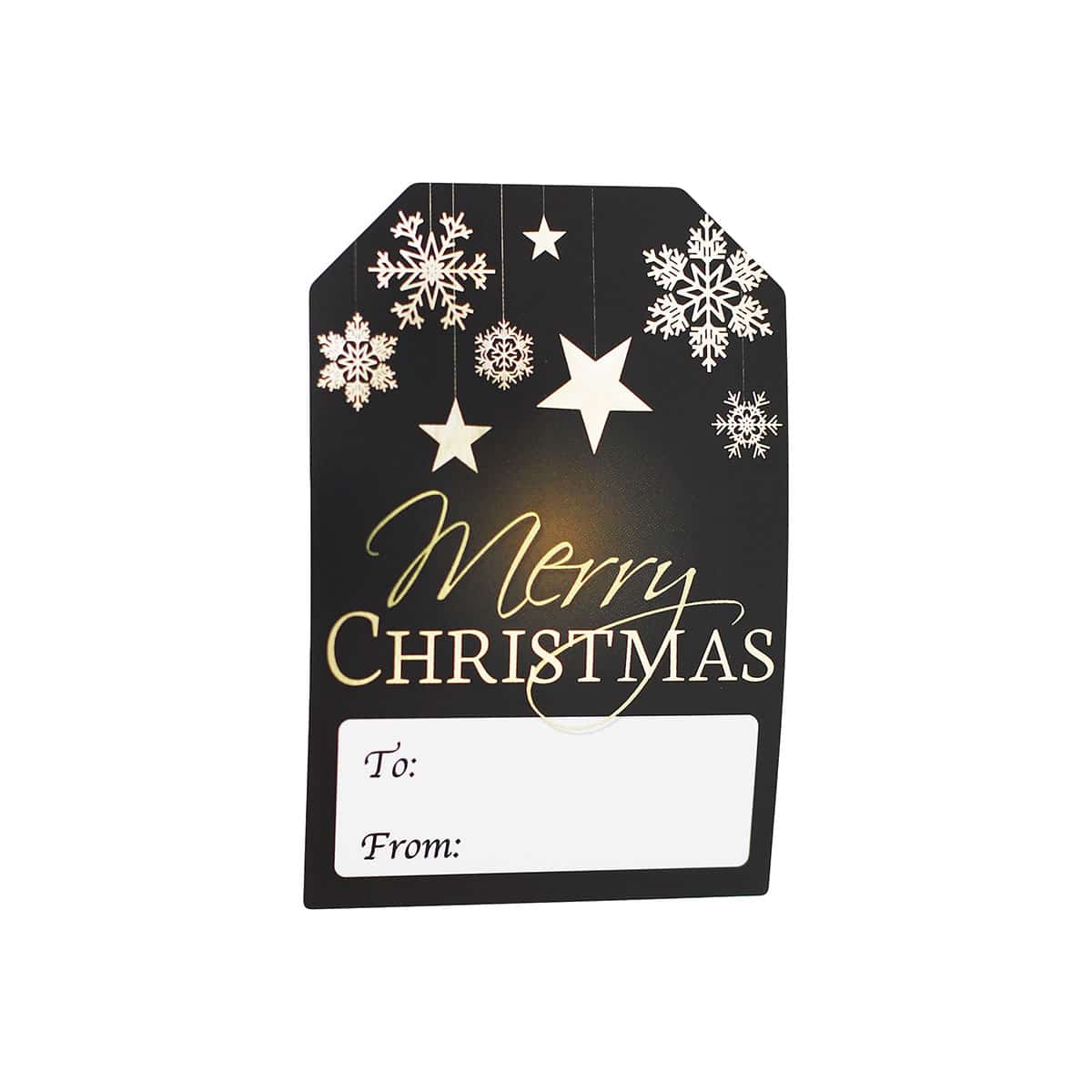 Classy Gold/White Holiday Gift Tags, 100 Qty