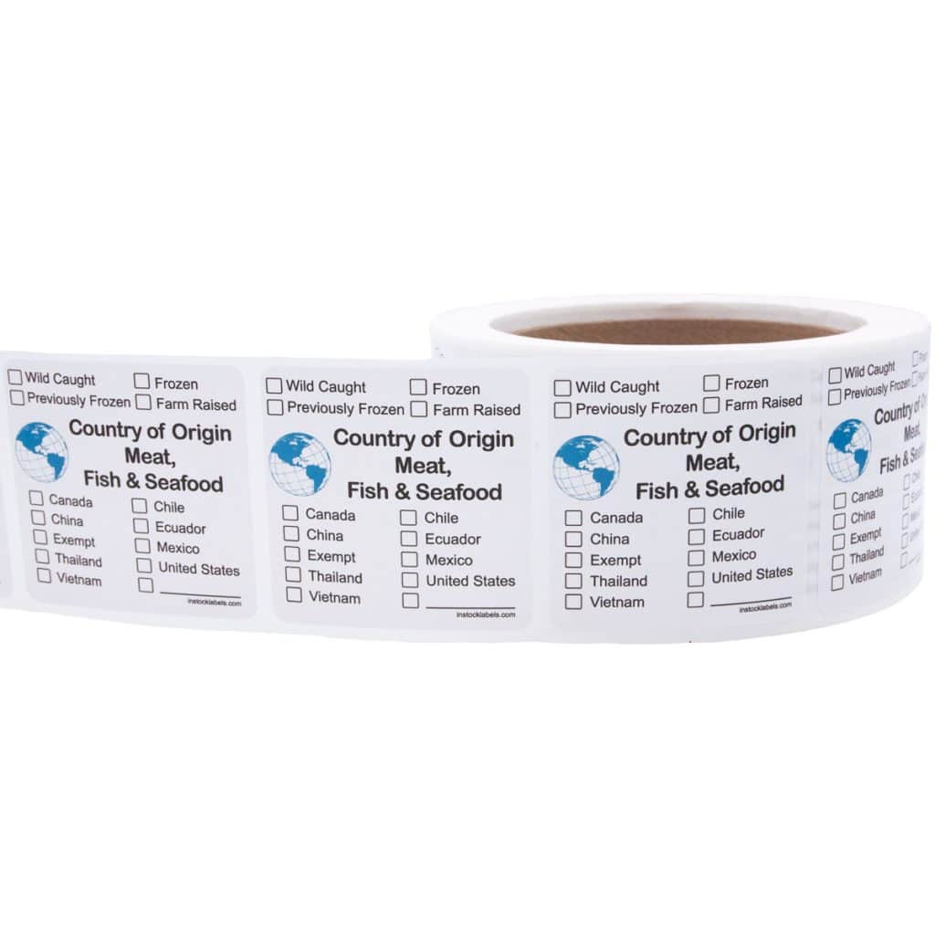 Country of Origin Meat Fish and Seafood Labels | InStockLabels.com