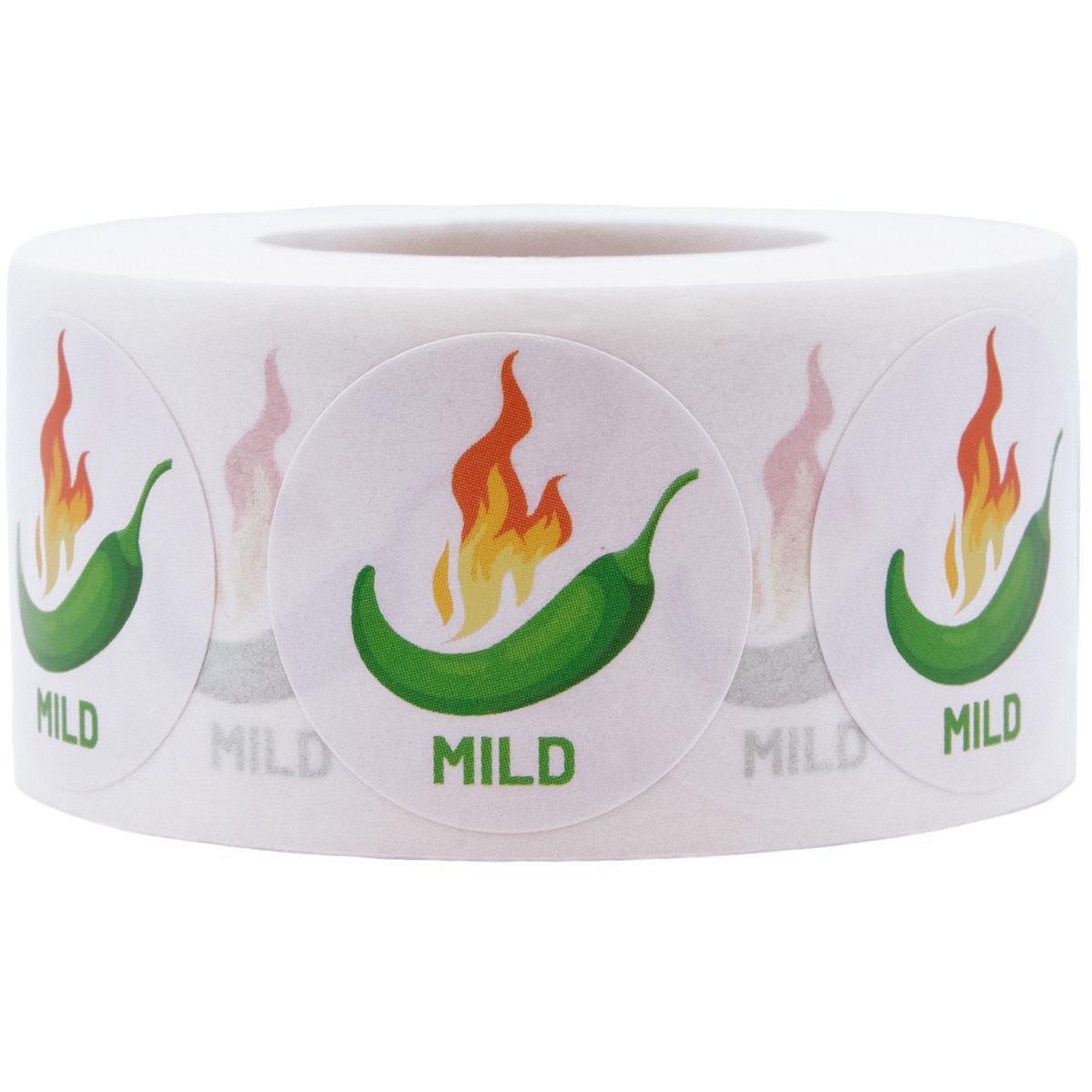 1" Round Mild Spice Level Grocery Labels