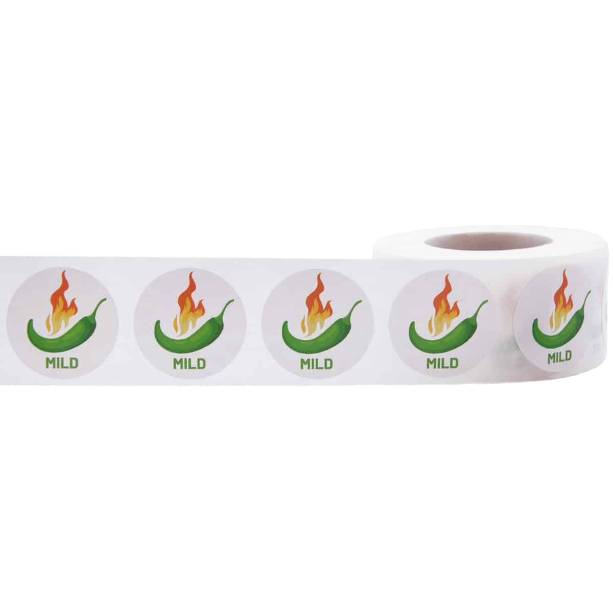 1" Round Mild Spice Level Grocery Labels