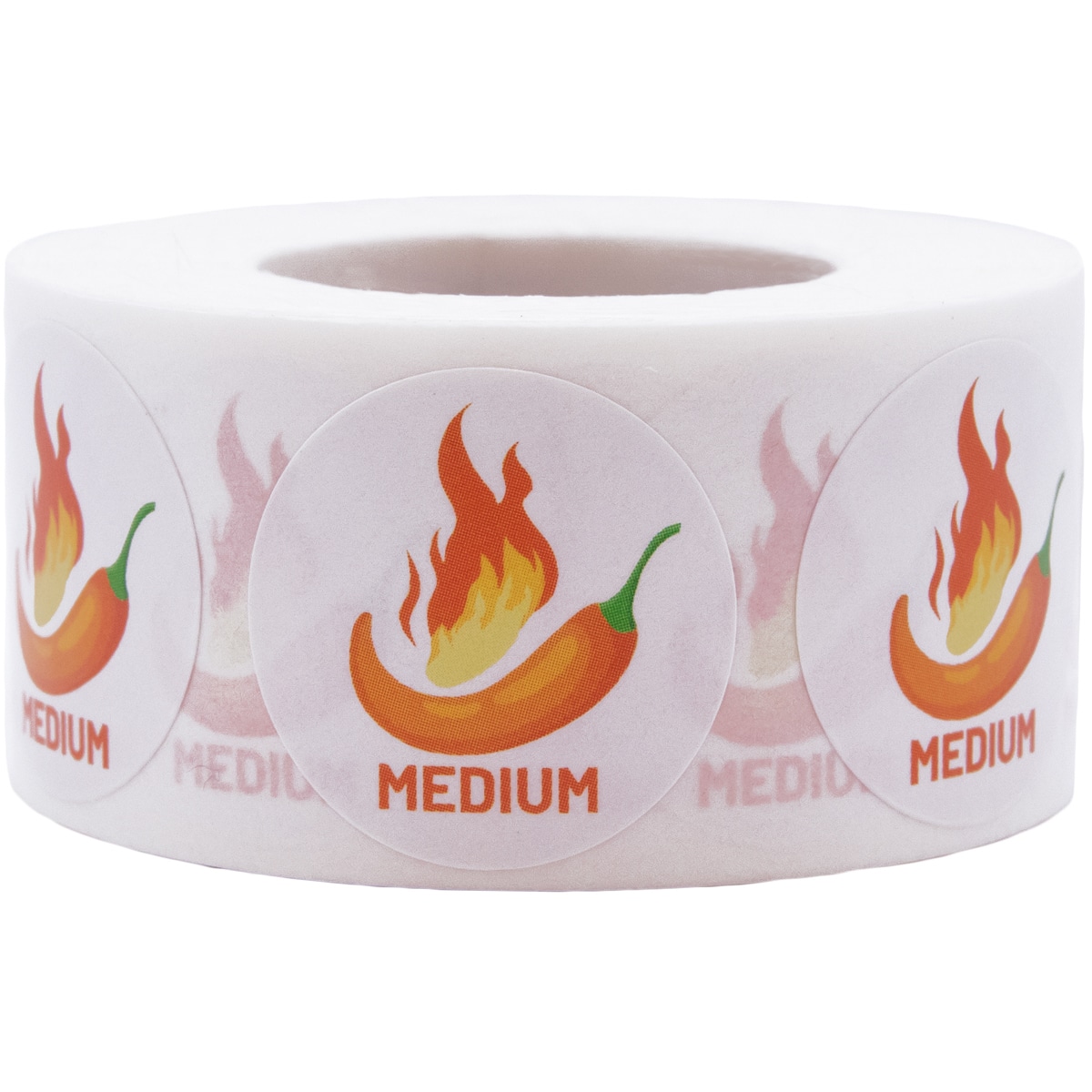 1" Round Medium Spice Level Grocery Labels