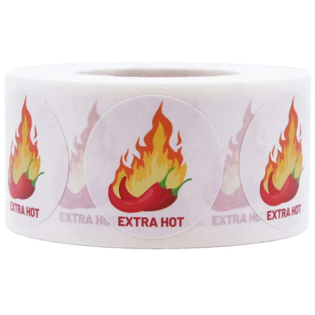 Extra Hot Spice Stickers - InStockLabels.com