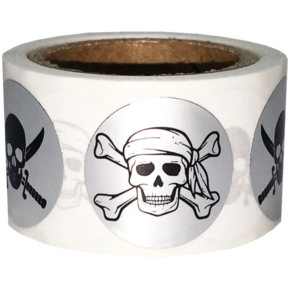 Skull Crossbones Stickers 3/4" Round