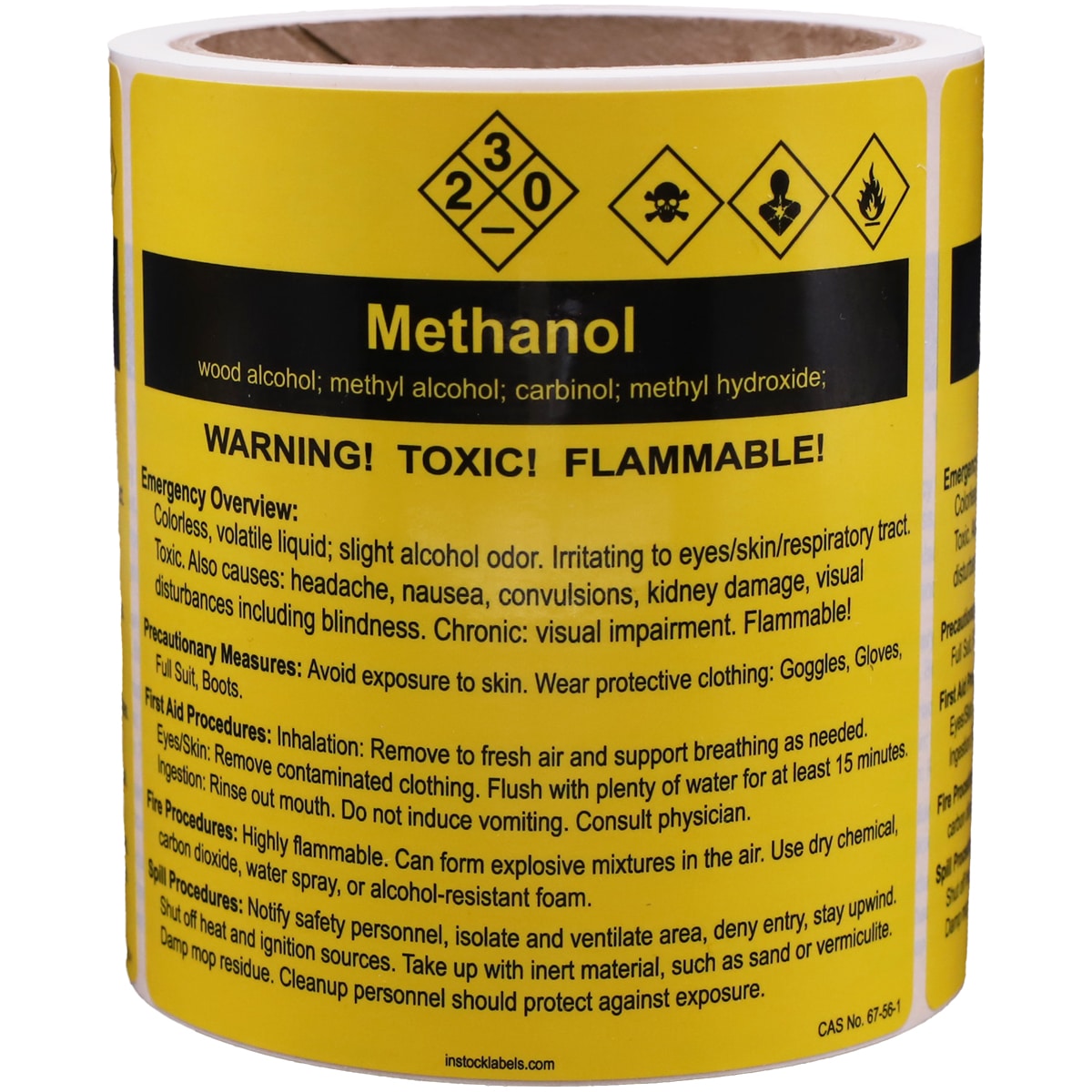 Methanol Chemical Right-to-Know Info Toxic Flammable Warning Labels