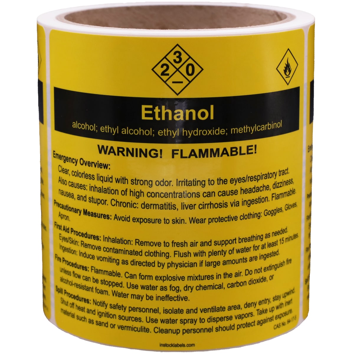 Ethanol Chemical Right-to-Know Info Flammable Warning Labels