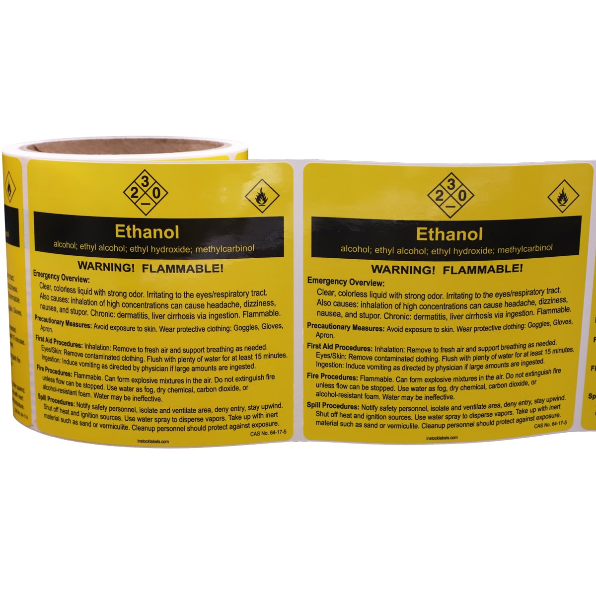 Ethanol Chemical Right-to-Know Info Flammable Warning Labels