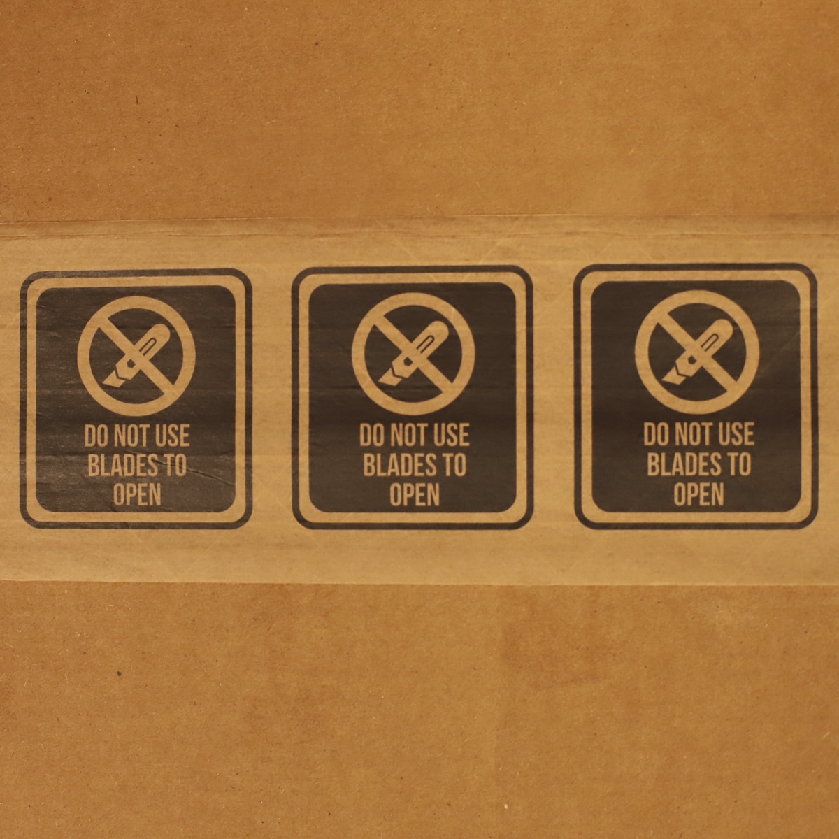 Fragile Warning Kraft Reinforced Water-Activated Tape | 3" Wide