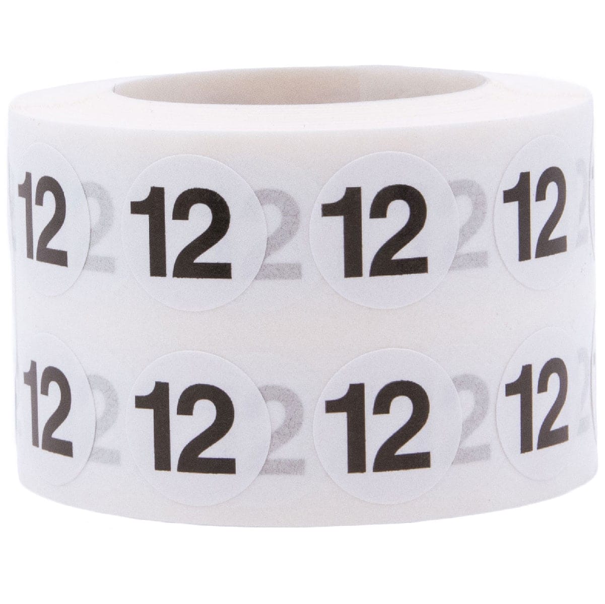 Small Number 12 Stickers 1/2" Round