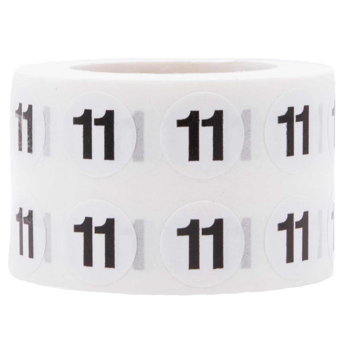 Small Number 11 Stickers 1/2" Round