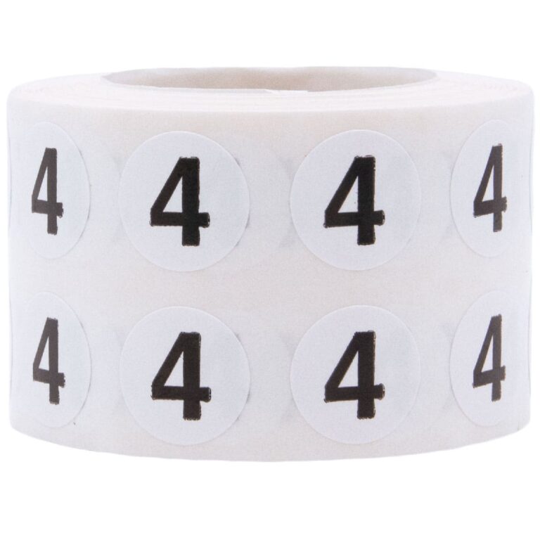 Small Number 4 Stickers 1/2