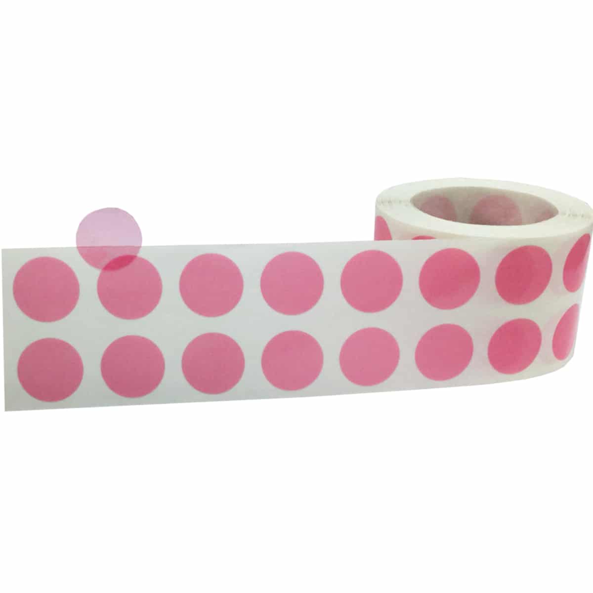 Pink Transparent Dot Stickers 1/2" Round