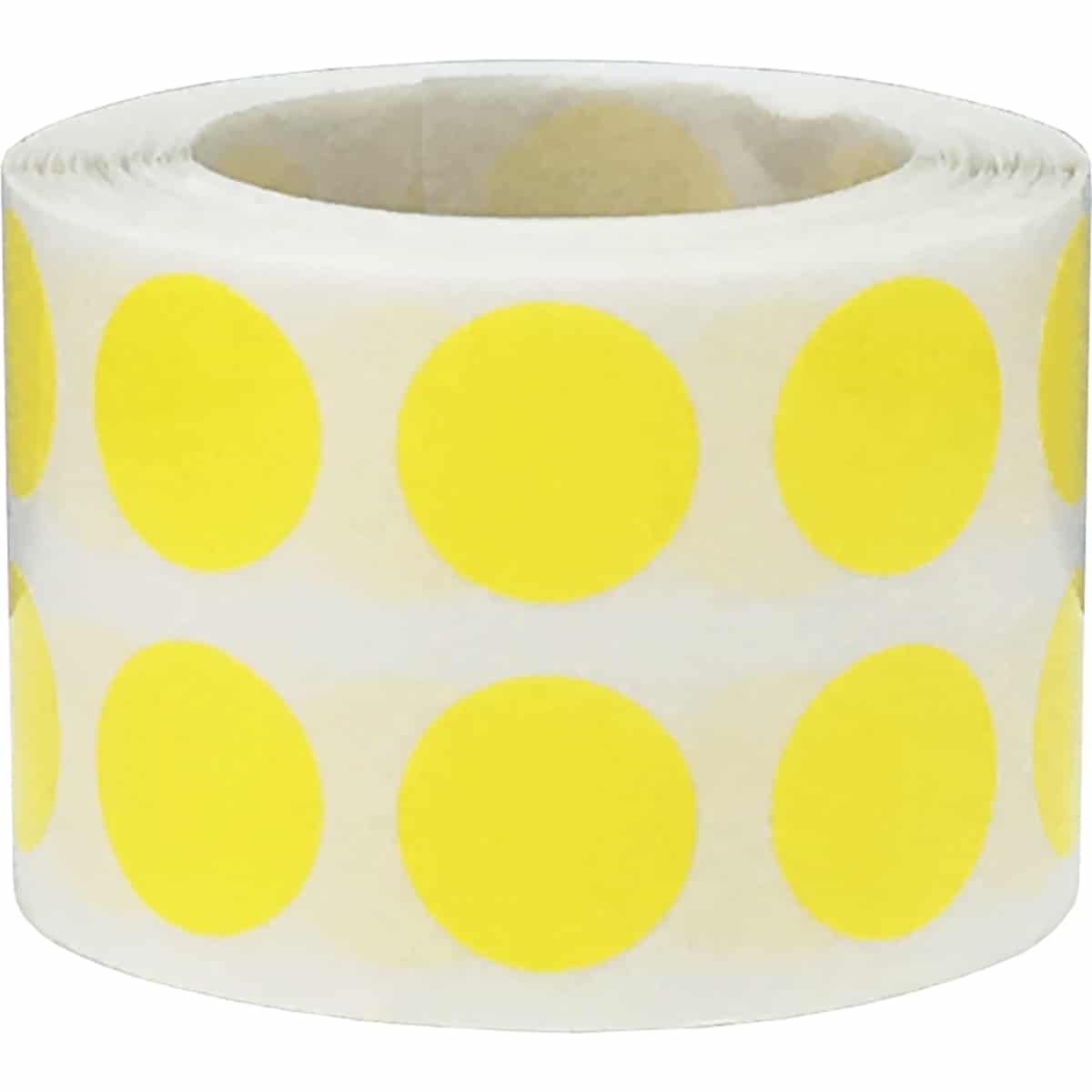 Yellow Transparent Dot Stickers 1/2" Round