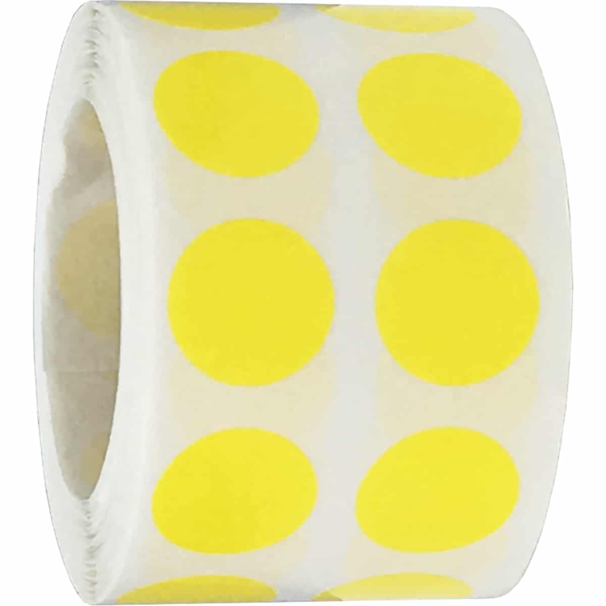 Yellow Transparent Dot Stickers 1/2" Round