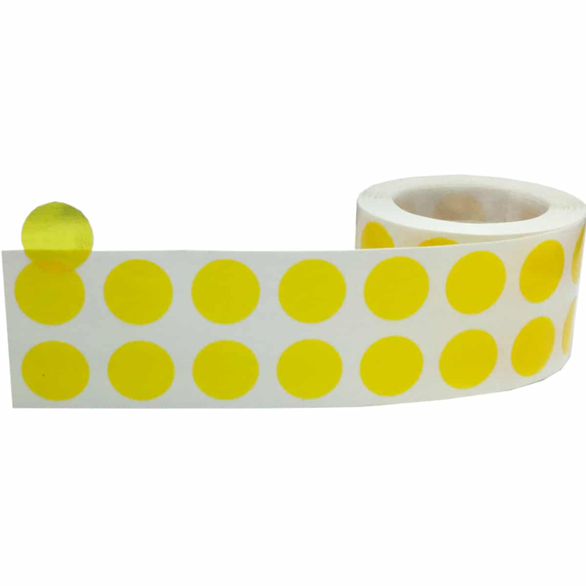 Yellow Transparent Dot Stickers 1/2" Round