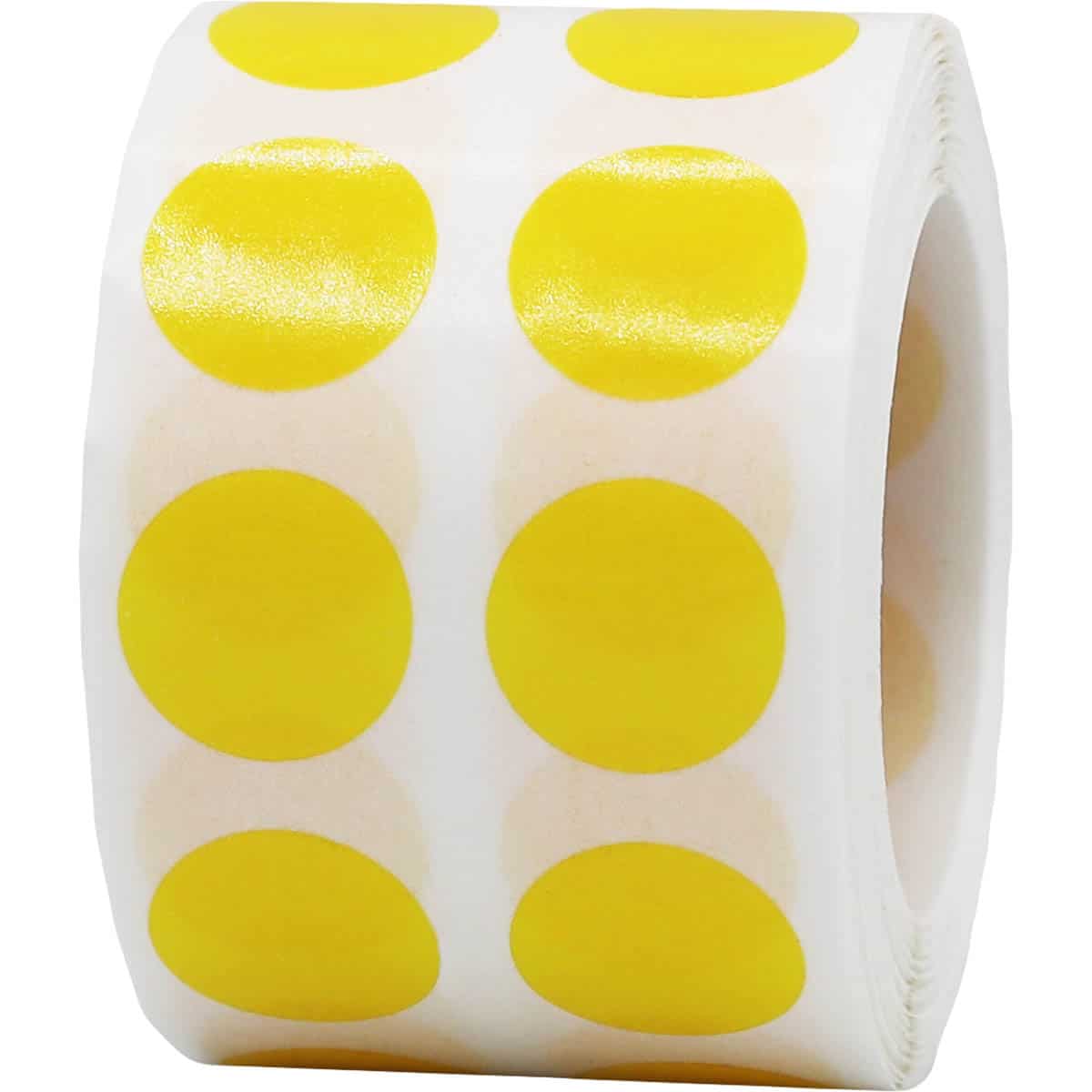 Yellow Transparent Dot Stickers 1/2" Round