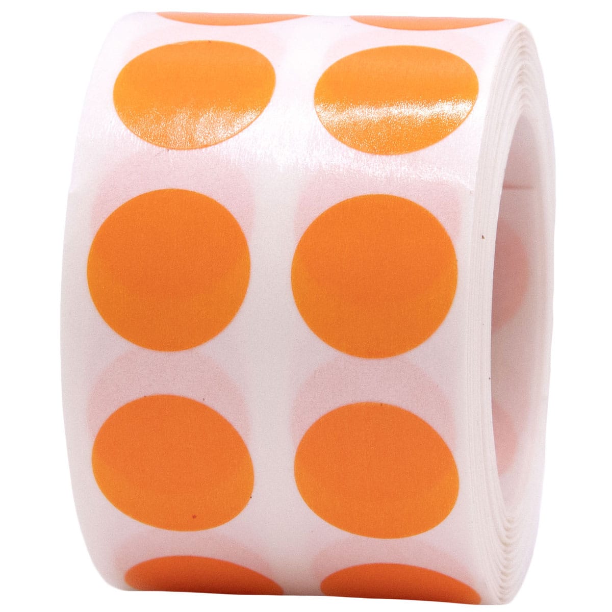 Orange Transparent Dot Stickers 1/2" Round