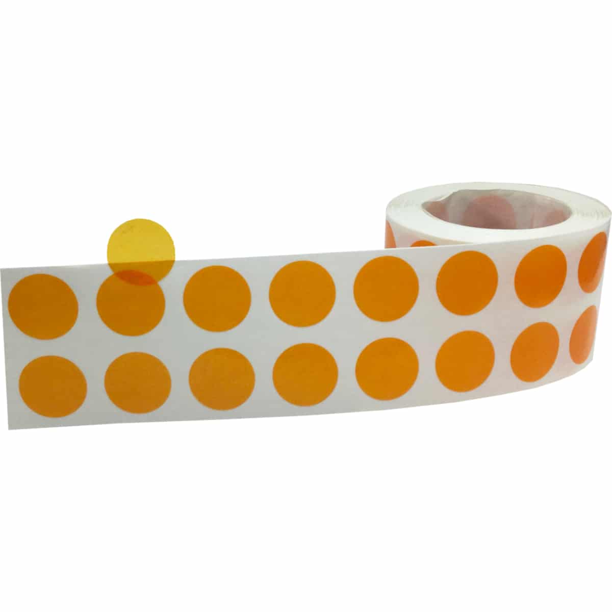 Orange Transparent Dot Stickers 1/2" Round