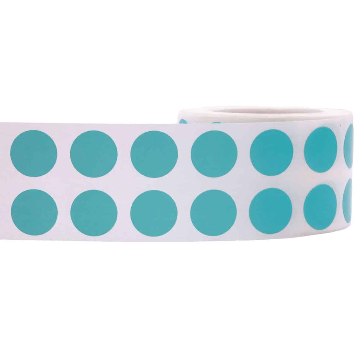 Small Teal Dot Stickers 1/2" Round