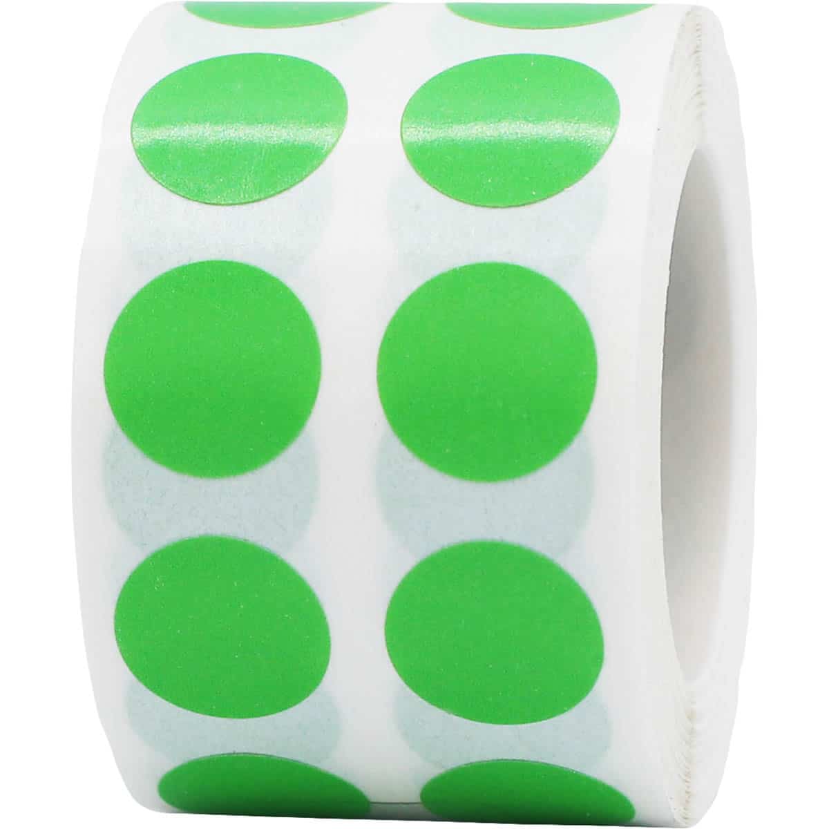 Small Light Green Dot Stickers 1/2"