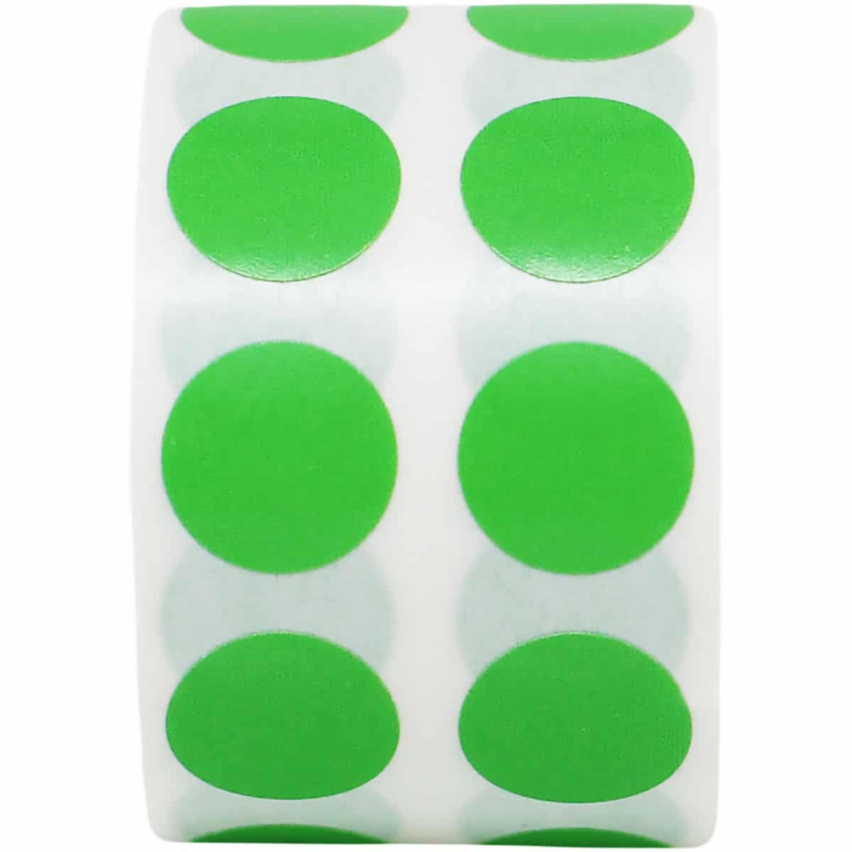 Small Light Green Dot Stickers 1/2"