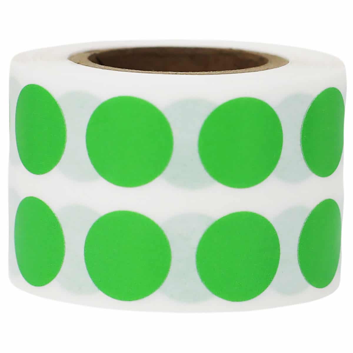 Small Light Green Dot Stickers 1/2"