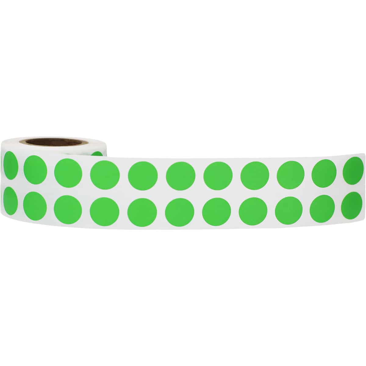 Small Light Green Dot Stickers 1/2"