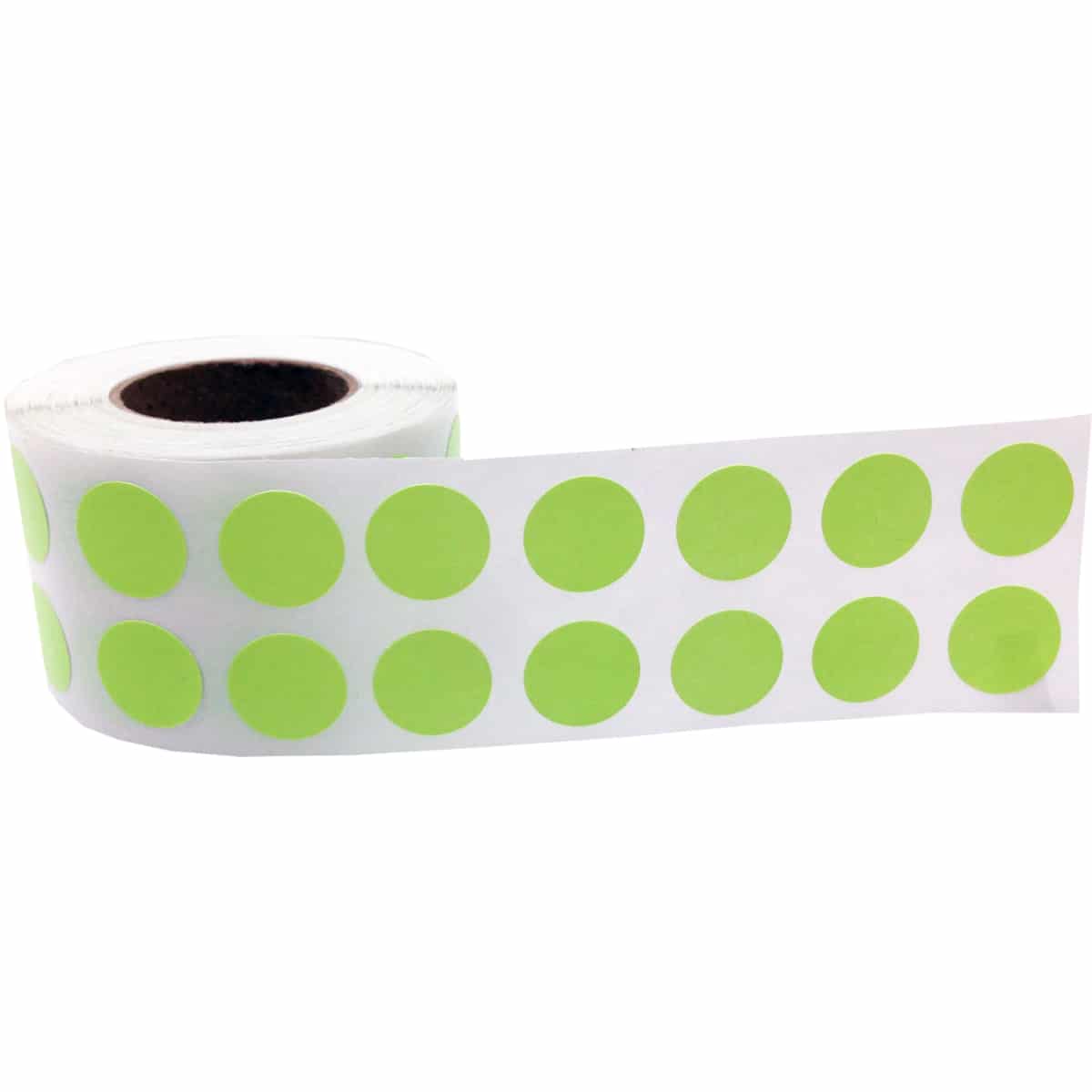 Small Hot Green Dot Stickers 1/2" Round