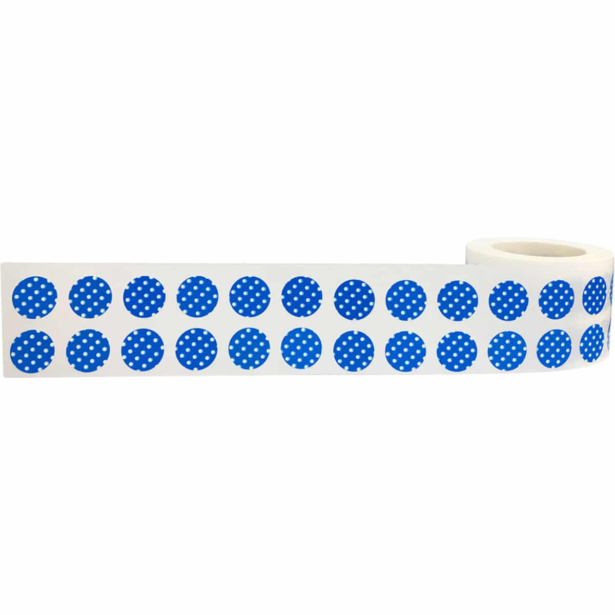 Blue With White Polka Dot Stickers 1/2" Round