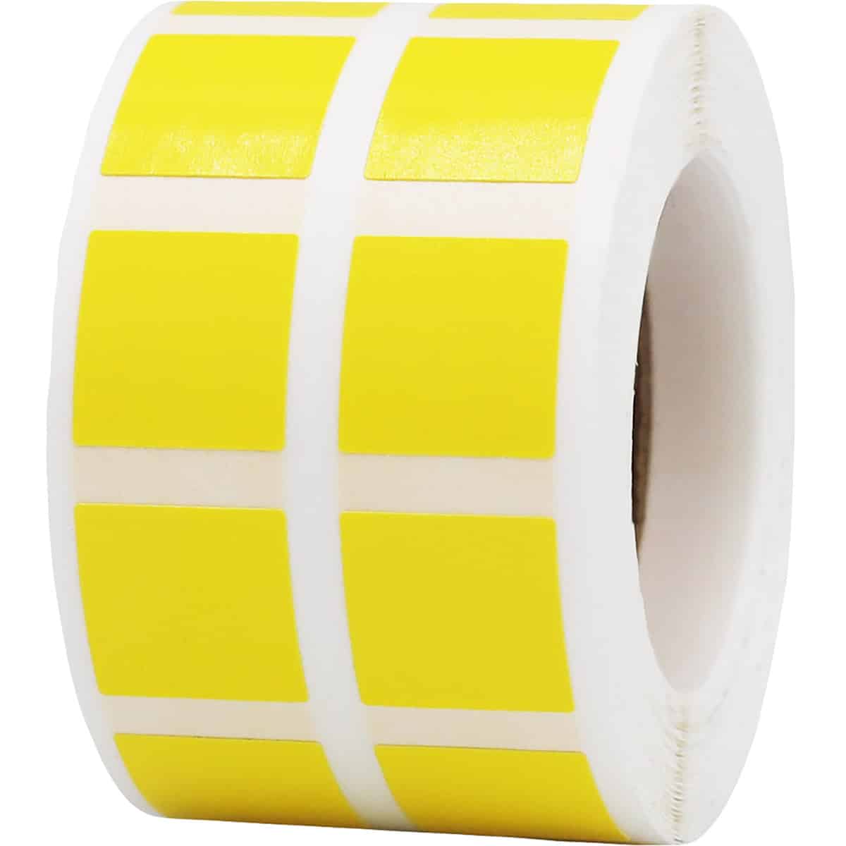 Small Yellow Colored Stickers 1/2" Square