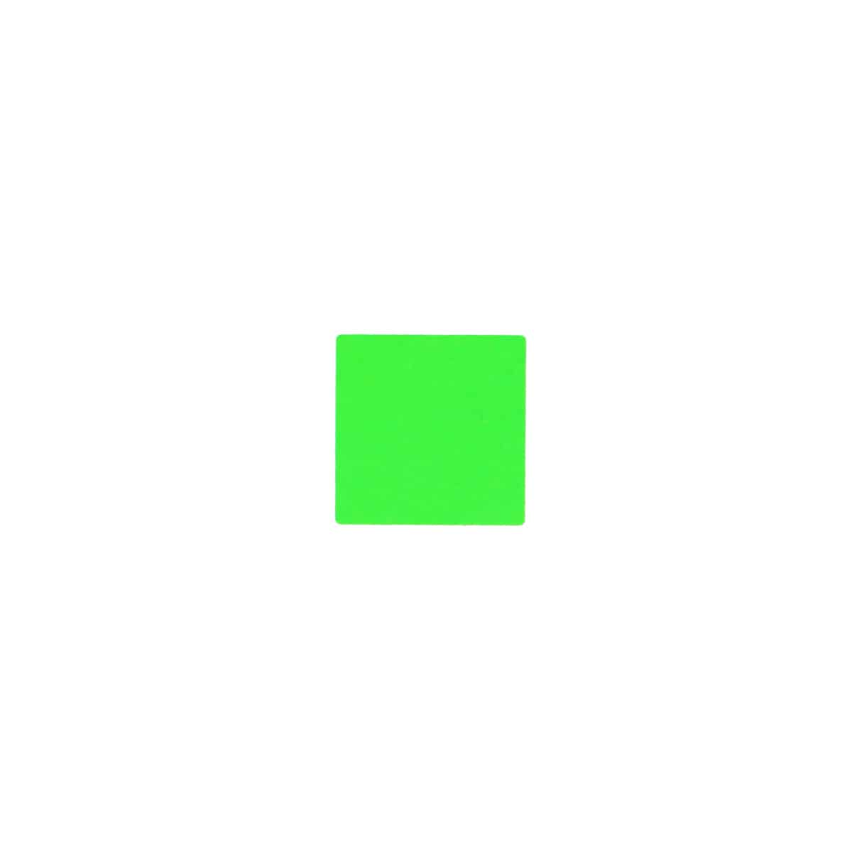 Small Fluorescent Green Stickers 1/2" Square