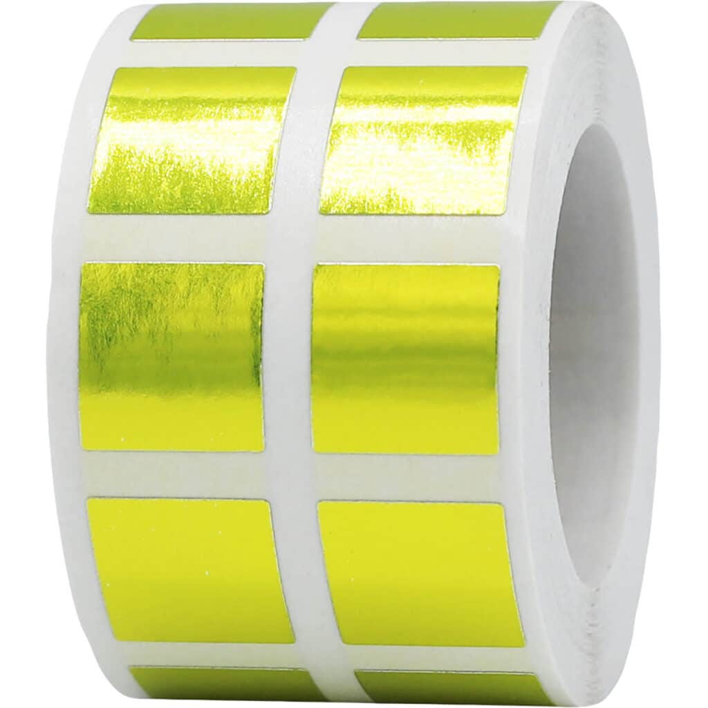 Small Metallic Gold Colored Square Stickers 1/2