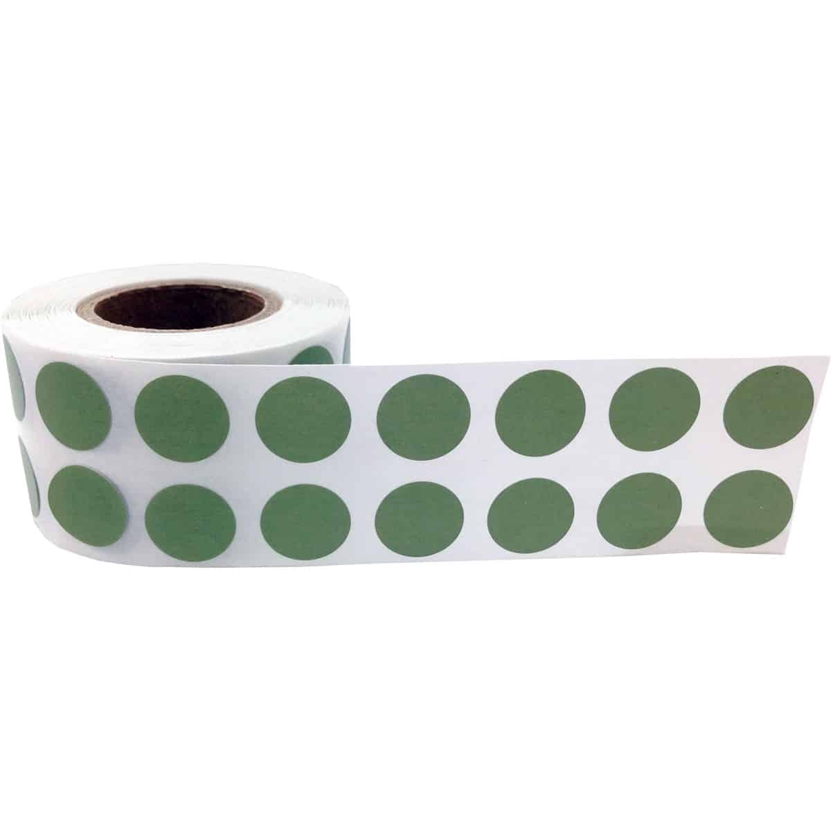 Small Olive Green Dot Stickers 1/2" Round