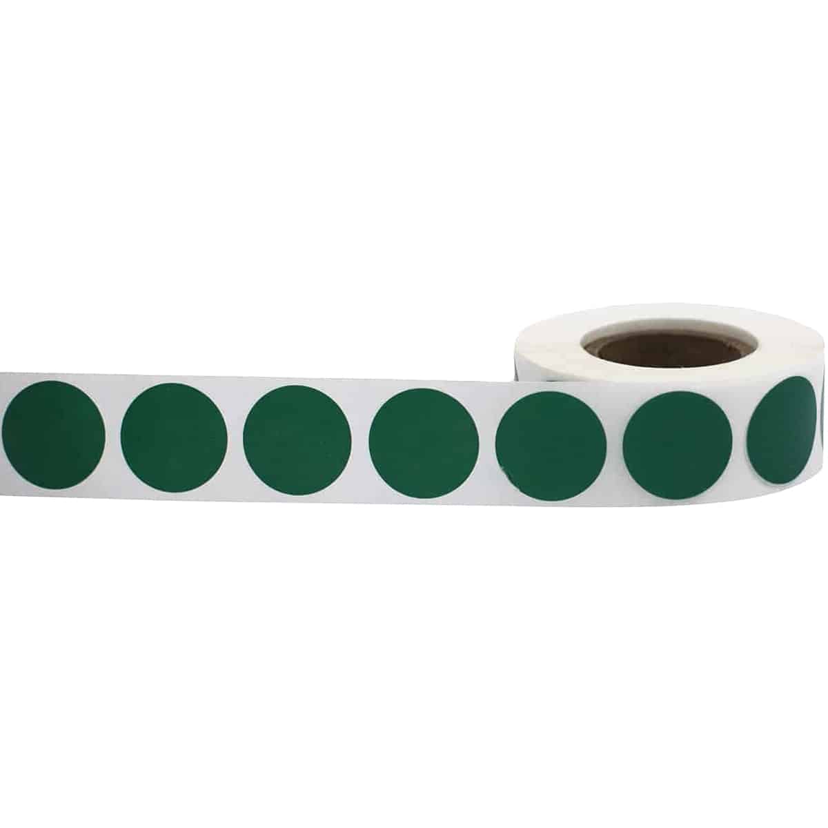 Green Color Code Labels 3/4" Round