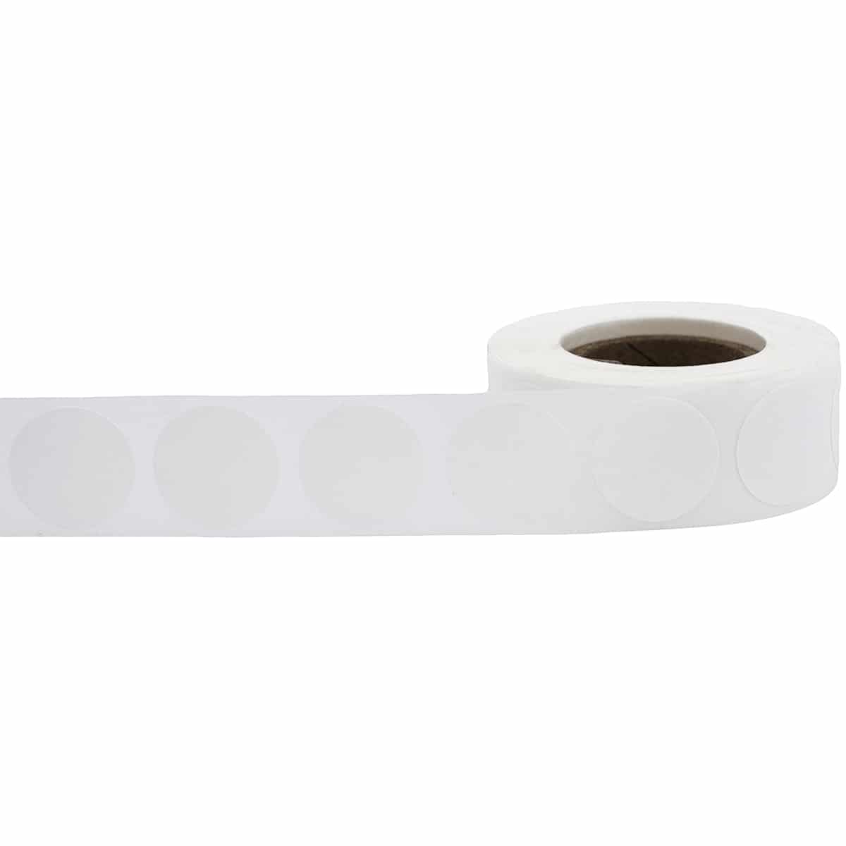 White Color Code Labels 3/4" Round